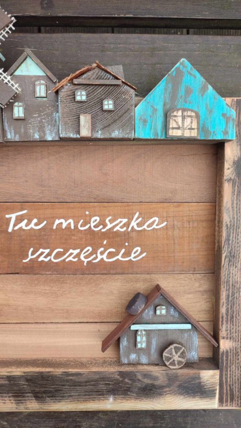 Miasteczko w postarzanej ramce, handmade Miasteczko w postarzanej ramce, handmade